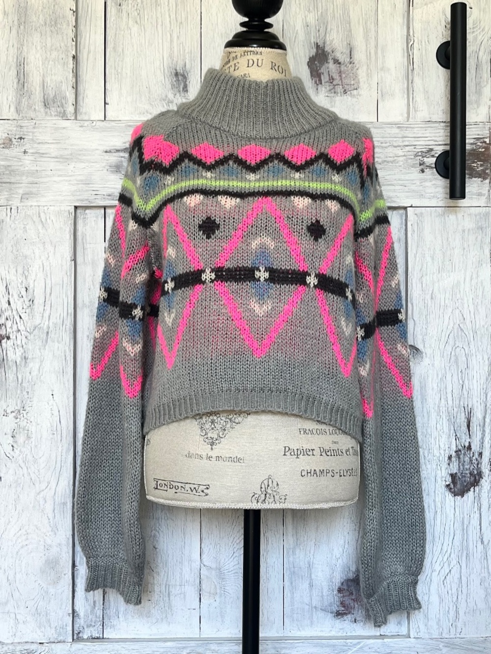 Moon & Madison-Women's-Colorful, Cozy Cropped Turtleneck Sweater-Size M